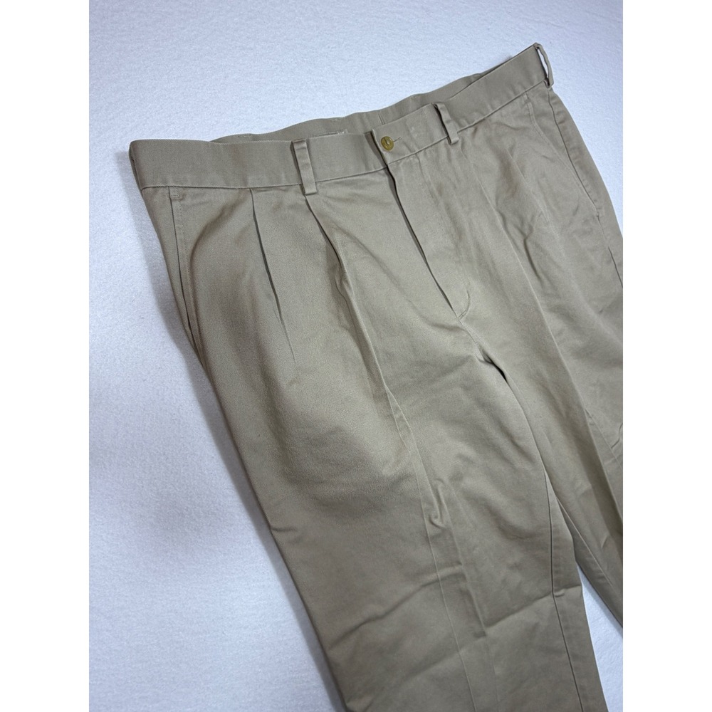 Nordstrom Men Wrinkle Free Khaki Chino Pants Pleated Flat Front‎ 40W